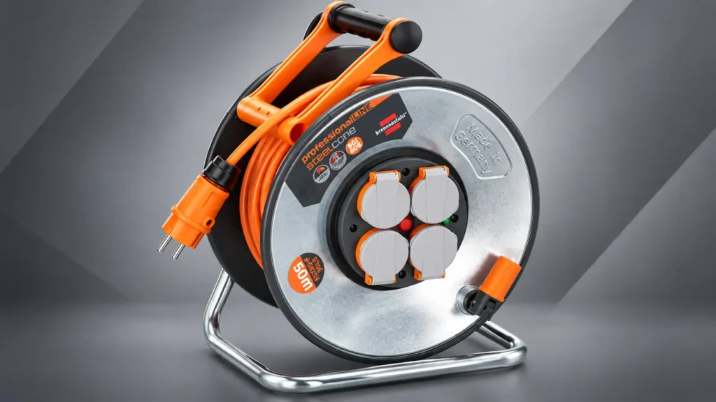 Professionell orange kabelvinda i stål