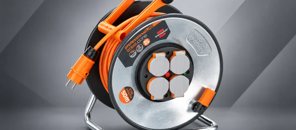 Professionell orange kabelvinda i stål